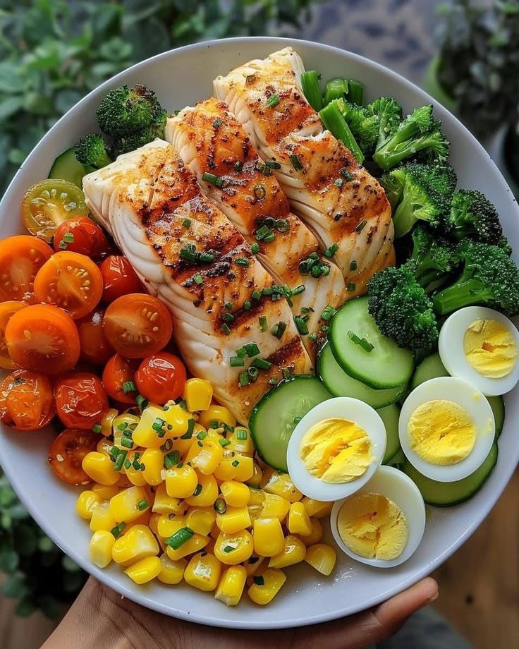 Illustration of fresh seasonal ingredients arranged for meal preparation